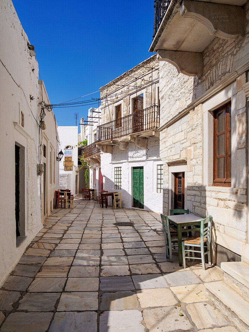 Street of Apeiranthos Village, Naxos Island, Cyclades, Greek Islands, Greece, Europe