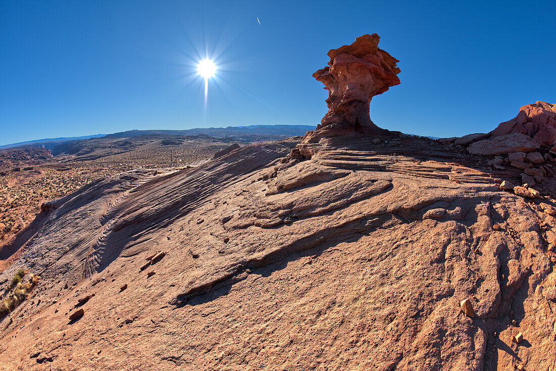 A sandstone hoodoo at Ferry Swale in the Glen Canyon Recreation Area near Page, Arizona, United States of America, North America