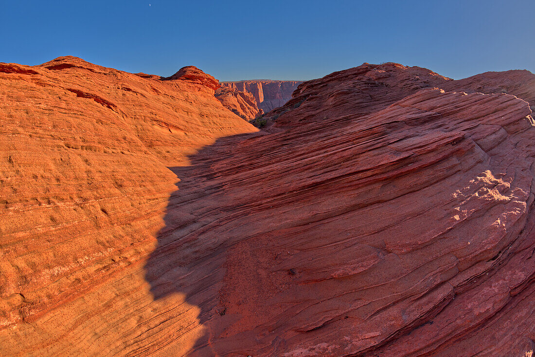 Rippling Sandstone Badlands in der Nähe des Spur Canyon am Horseshoe Bend, Arizona, Vereinigte Staaten von Amerika, Nordamerika