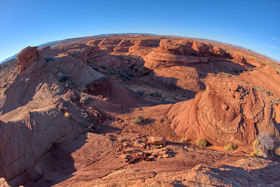 Der Weg hinunter in den Spur Canyon in den Badlands von Horseshoe Bend, Arizona, Vereinigte Staaten von Amerika, Nordamerika