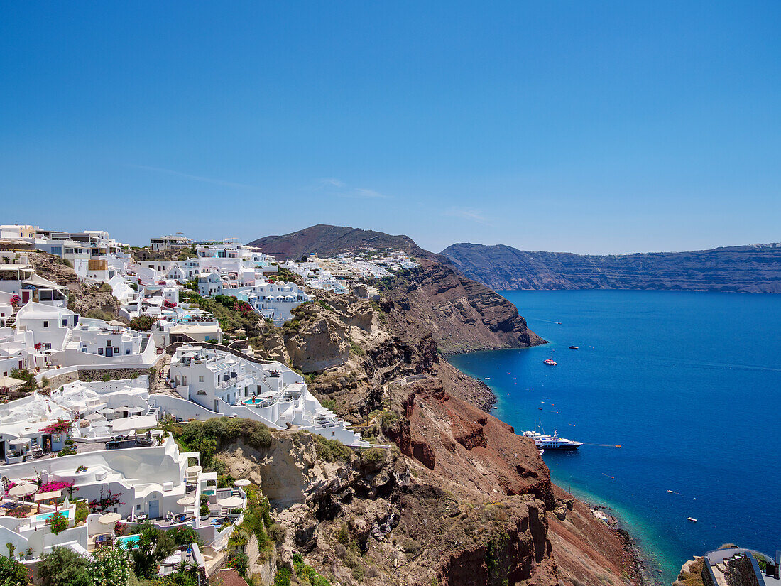 Das Dorf Oia und die Caldera, Insel Santorin (Thira), Kykladen, Griechische Inseln, Griechenland, Europa