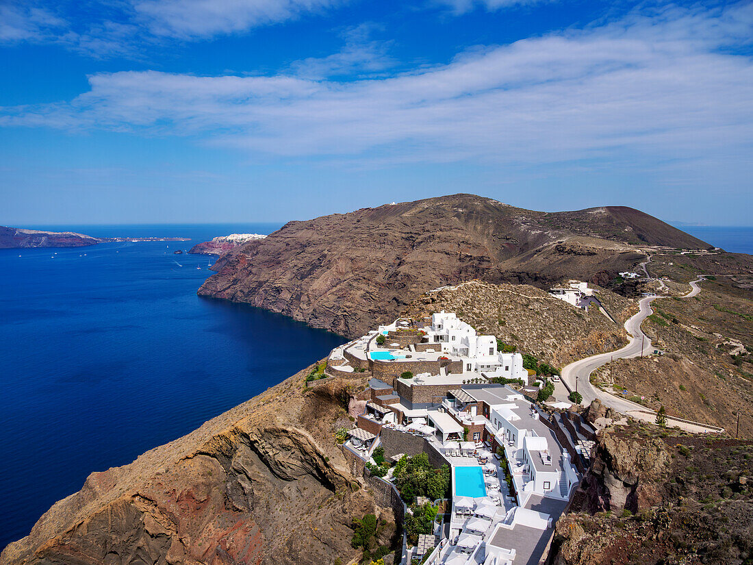 Hotels am Rande der Caldera, Insel Santorin (Thira), Kykladen, Griechische Inseln, Griechenland, Europa