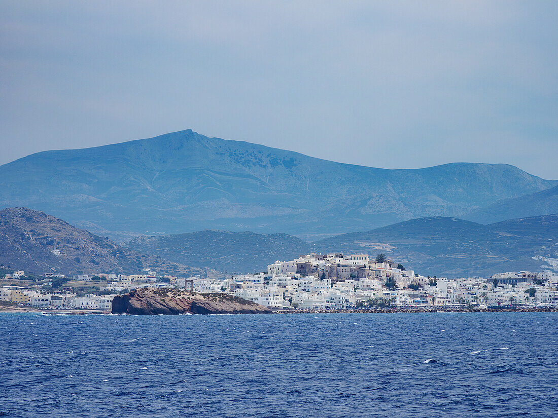 View towards Chora, Naxos City, Naxos Island, Cyclades, Greek Islands, Greece, Europe