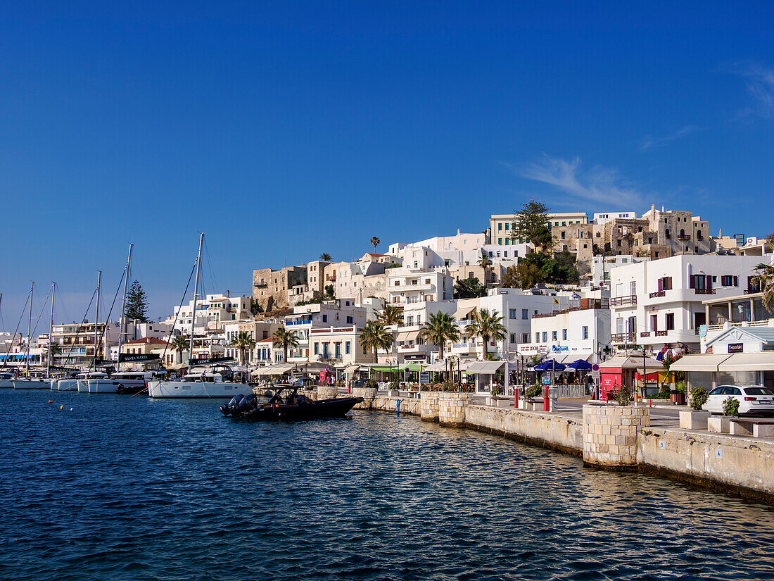 Chora Waterfront, Naxos City, Naxos Island, Cyclades, Greek Islands, Greece, Europe