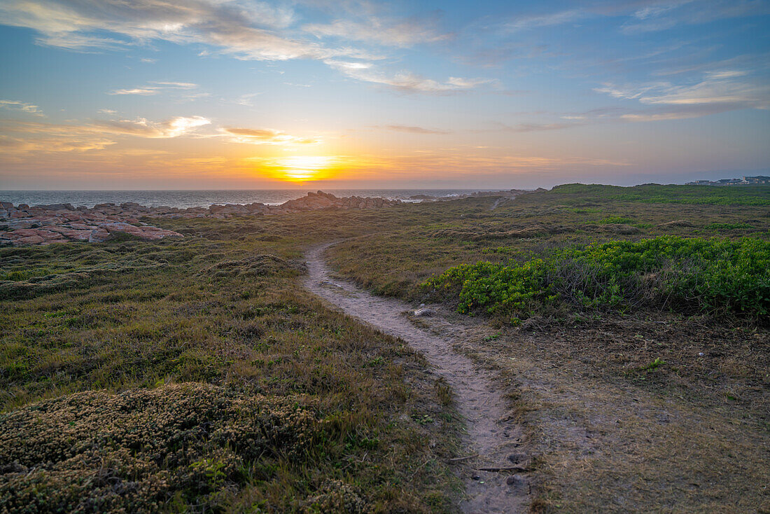 View of sunset from Seal Point Lighthouse, Cape St. Francis, Eastern Cape Province, South Africa, Africa