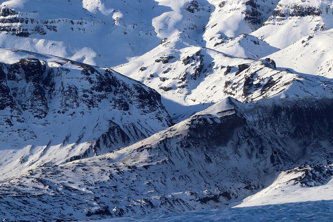 Bergdetail, Vatnajokull Nationalpark, Südisland, Polarregionen