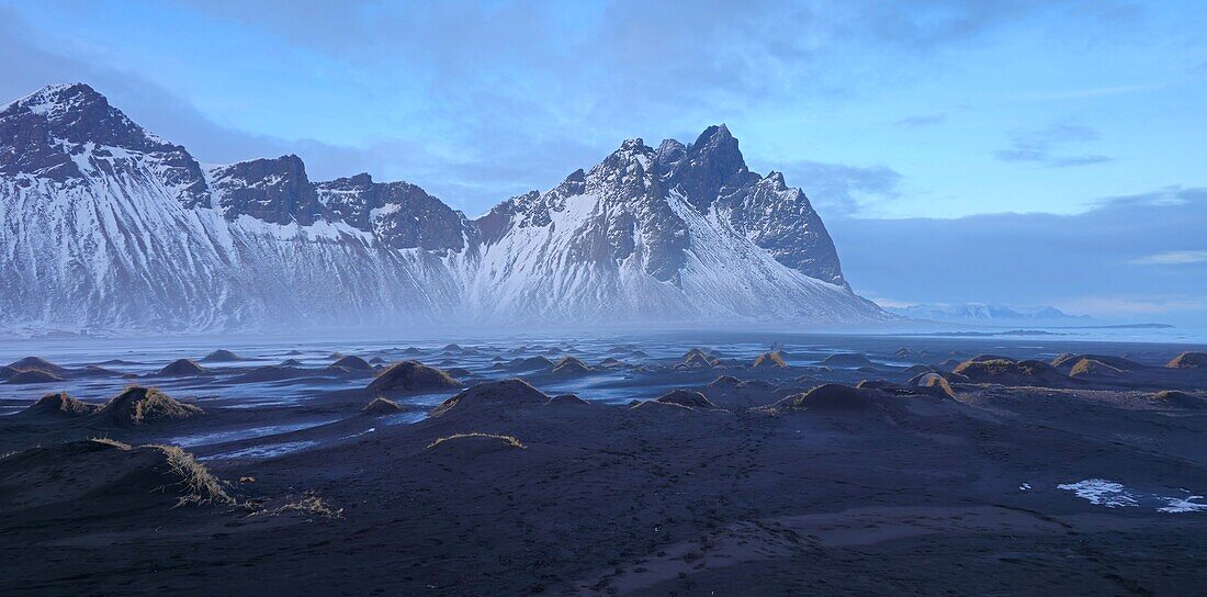 Vestrahorn Mountain and Stokksnes beach, south east Iceland, Polar Regions