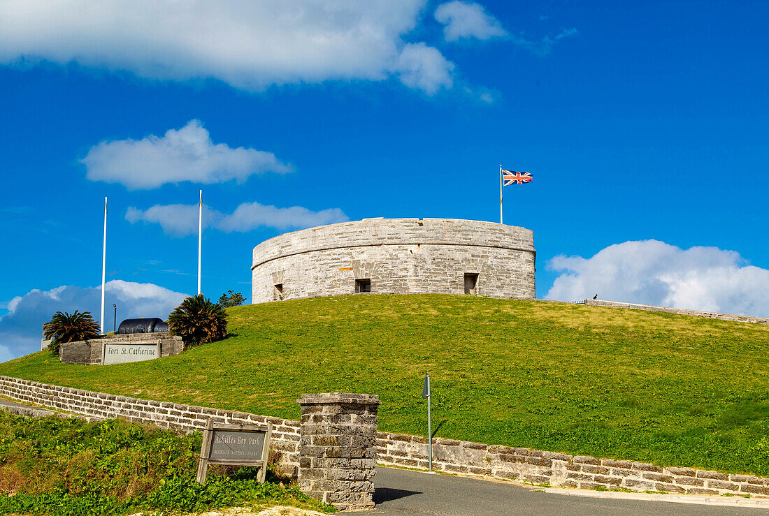 Fort St. Catherine, built in 1612, in service until the 20th century, now a museum, UNESCO World Heritage Site, St. George's Island, Bermuda, North Atlantic, North America