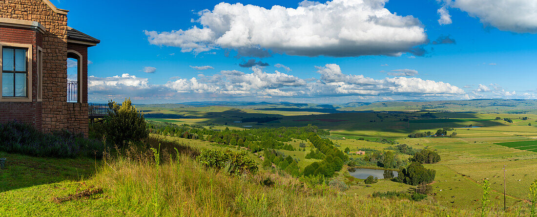 Blick auf die Landschaft vom Kloppenheim Country Estate, Machadodorp, Provinz Mpumalanga, Südafrika, Afrika