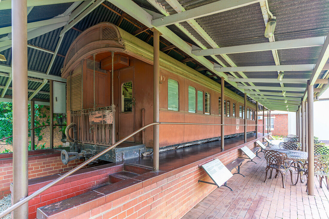 Blick auf den Zug im Ditsong Kruger Museum, Paul Krugers ehemaliges Wohnhaus, Pretoria Central, Pretoria, Südafrika, Afrika