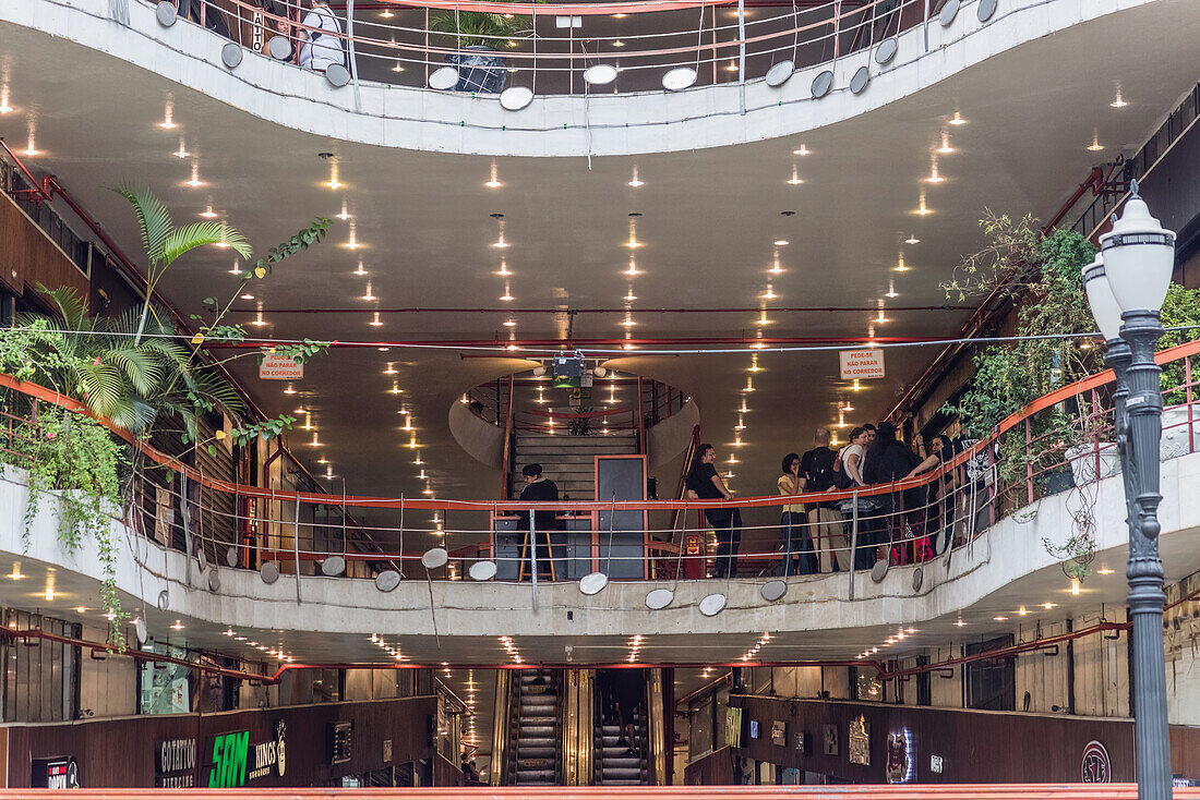 Galeria do Rock, a modern retail complex featuring rock NS hip hop music stores and fashions, plus a performance venue, Sao Paulo, Brazil, South America