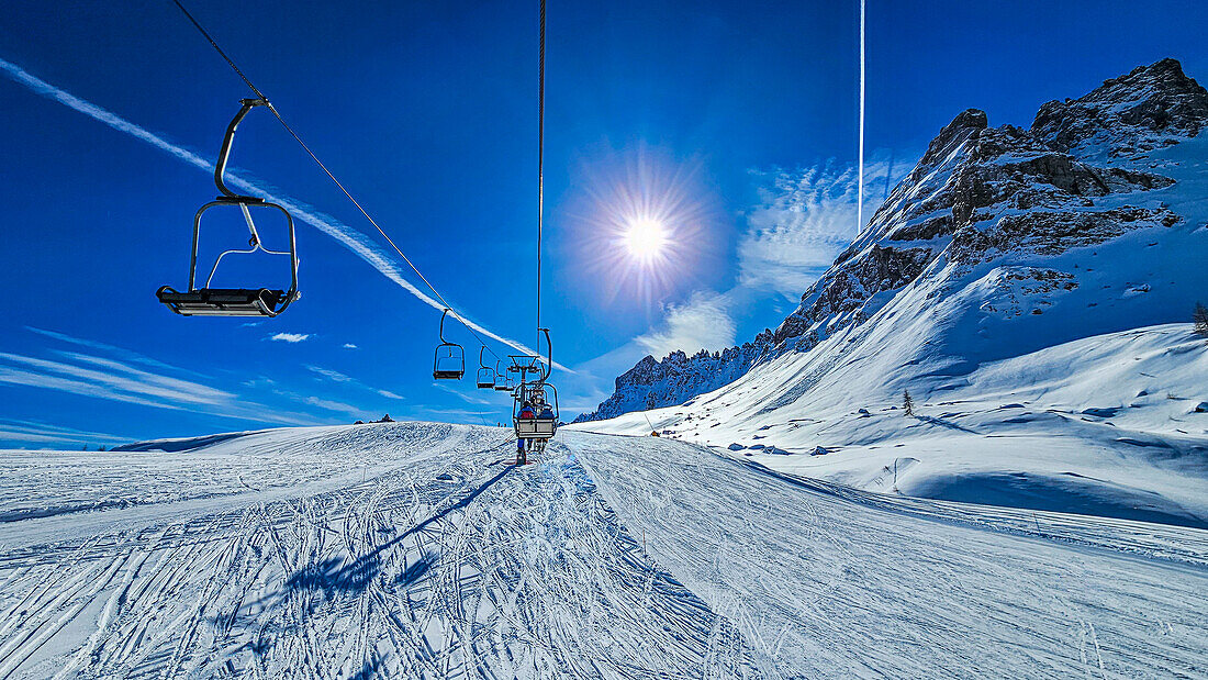 Skilift, Wintersport, Dolomiten, Italien, Europa