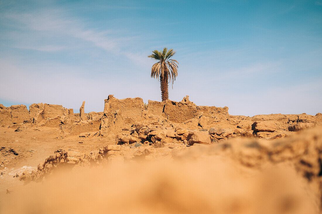 Ruins of the ancient village of Germa, capital of the Garamantes empire, in the Fezzan region, Libya, North Africa, Africa