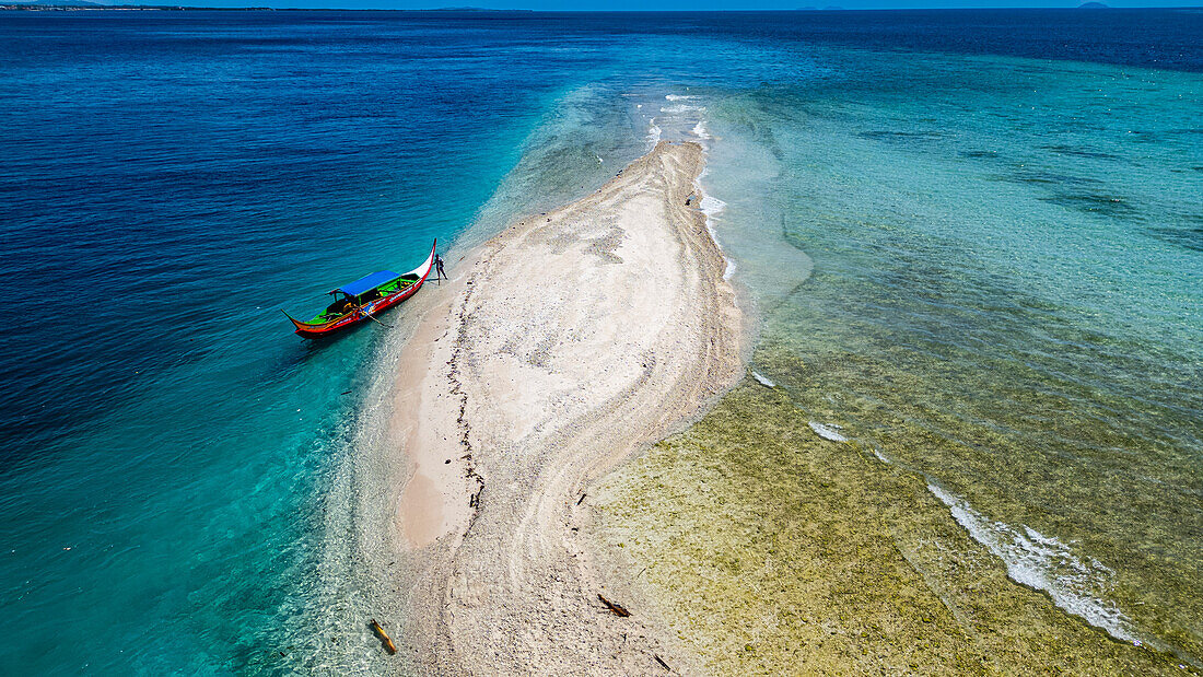 Luftaufnahme der kleinen Insel Santa Cruz, Zamboanga, Mindanao, Philippinen, Südostasien, Asien