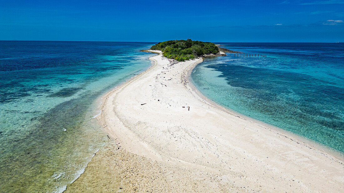 Aerial of Little Santa Cruz Island, Zamboanga, Mindanao, Philippines, Southeast Asia, Asia