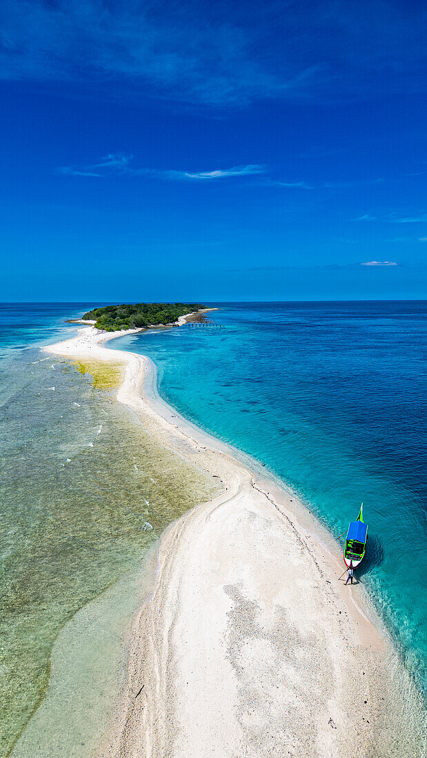 Luftaufnahme der kleinen Insel Santa Cruz, Zamboanga, Mindanao, Philippinen, Südostasien, Asien