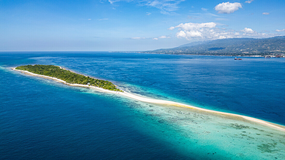 Luftaufnahme der kleinen Insel Santa Cruz, Zamboanga, Mindanao, Philippinen, Südostasien, Asien