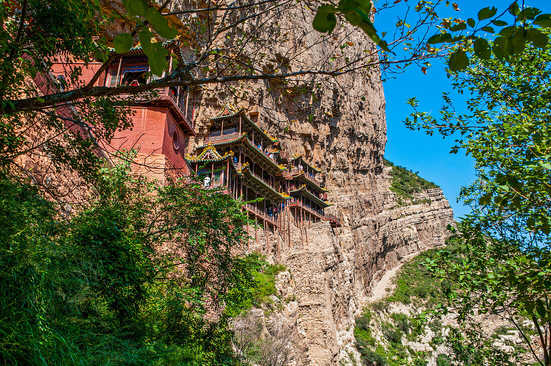 Das hängende Kloster, Xuakong Si, bei Datong, Shanxi, China, Asien