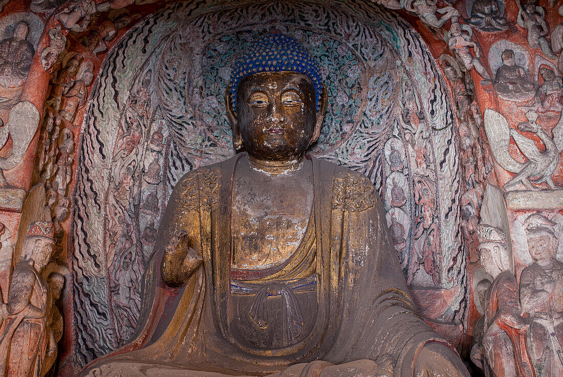 Die Yungang-Grotten, alte buddhistische Tempelgrotten, UNESCO-Welterbestätte, Shanxi, China, Asien