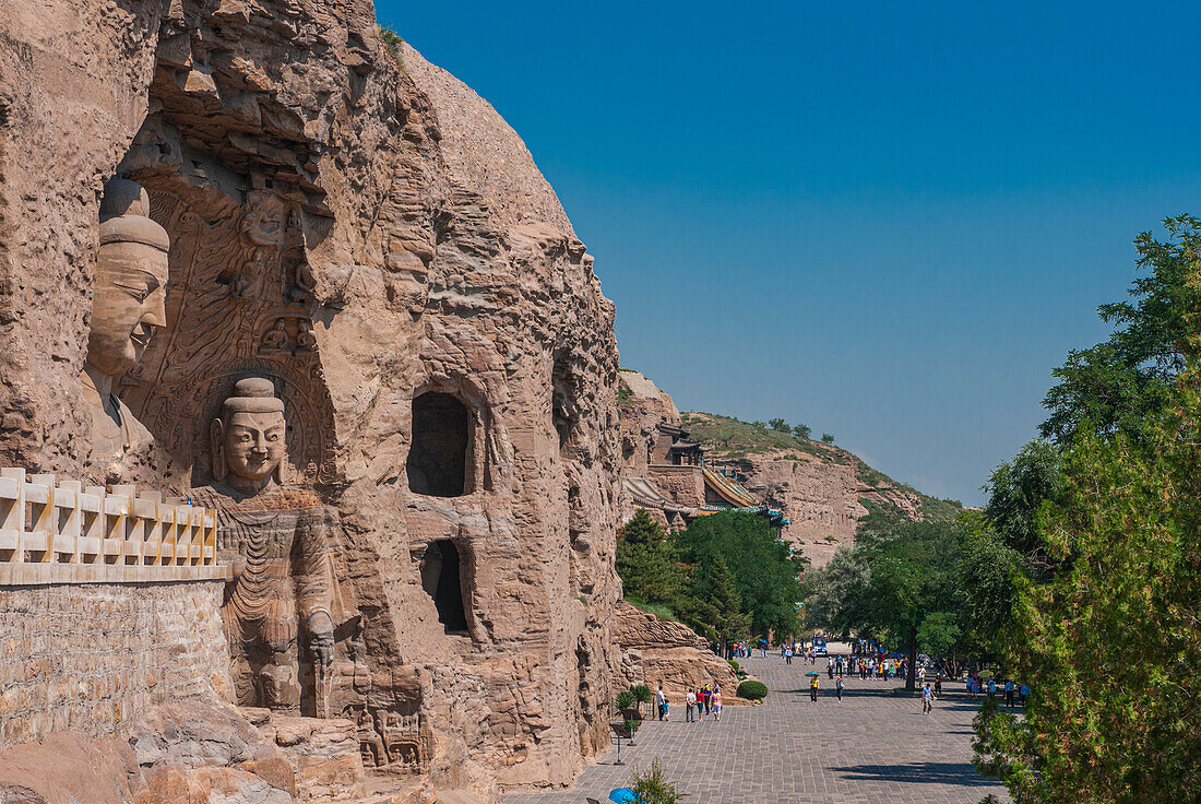 The Yungang Grottoes, ancient Buddhist temple grottoes, UNESCO World Heritage Site, Shanxi, China, Asia