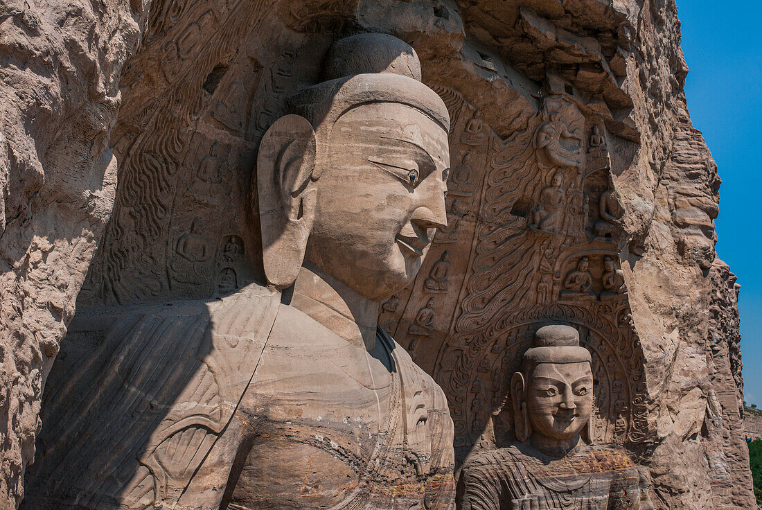 Die Yungang-Grotten, alte buddhistische Tempelgrotten, UNESCO-Welterbestätte, Shanxi, China, Asien