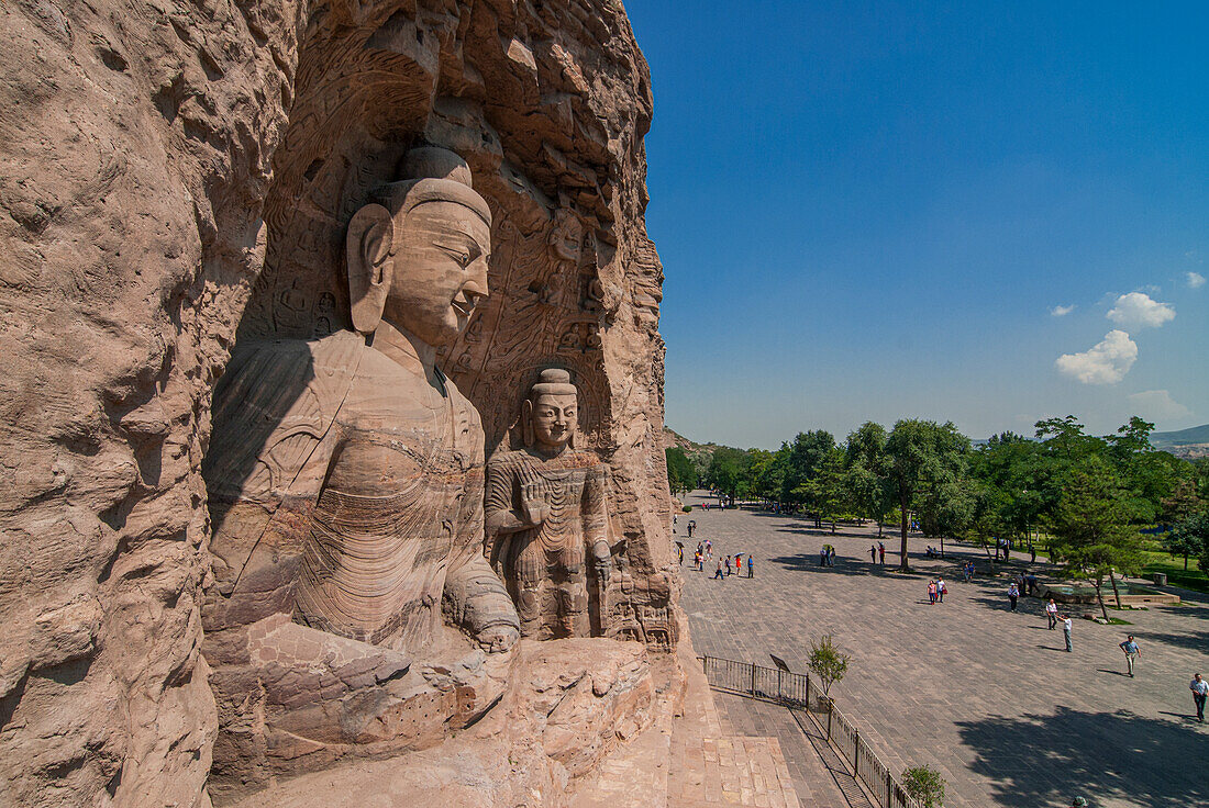 Die Yungang-Grotten, alte buddhistische Tempelgrotten, UNESCO-Welterbestätte, Shanxi, China, Asien