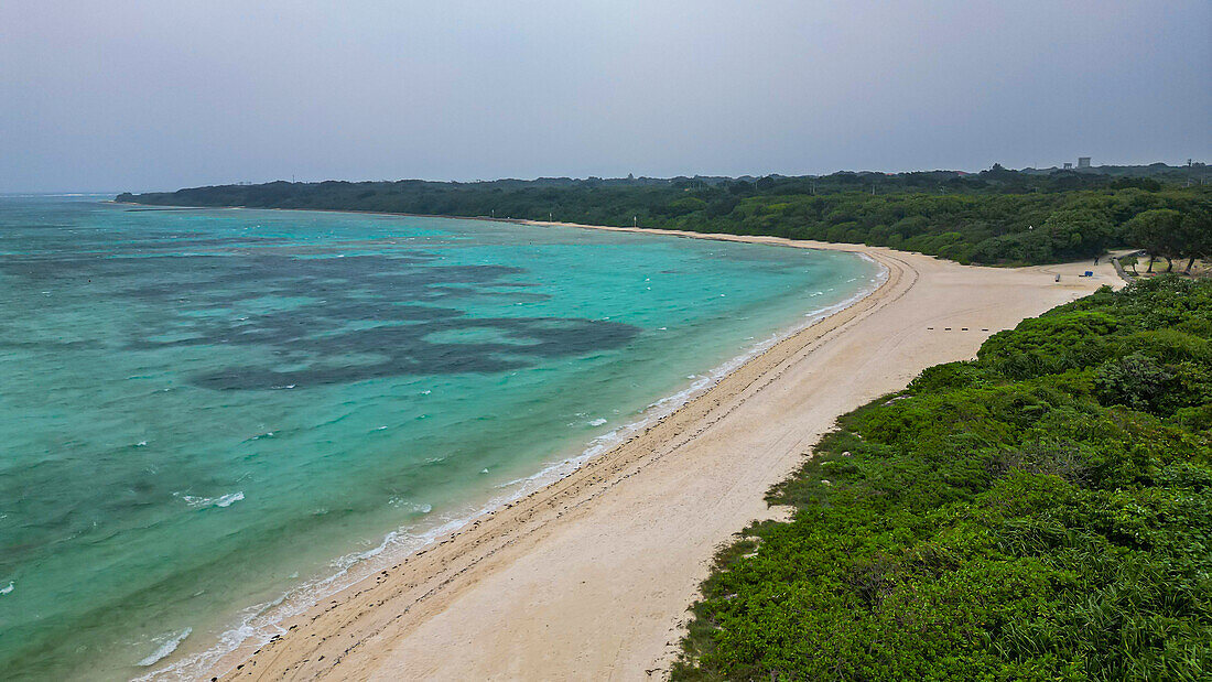 Luftaufnahme des Taketomi Island National Park, Ishigaki, Yaeyama Inselgruppe, Japan, Asien