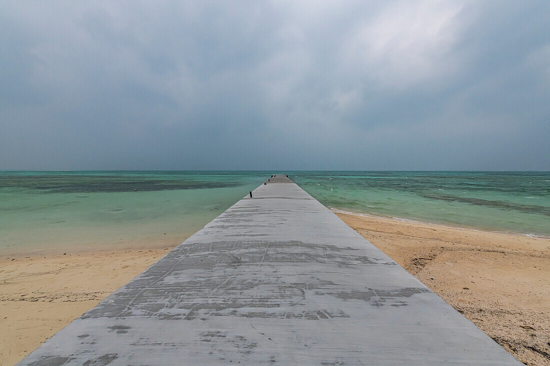 Long jetty, Taketomi Island National Park, Ishigaki, Yaeyama island group, Japan, Asia