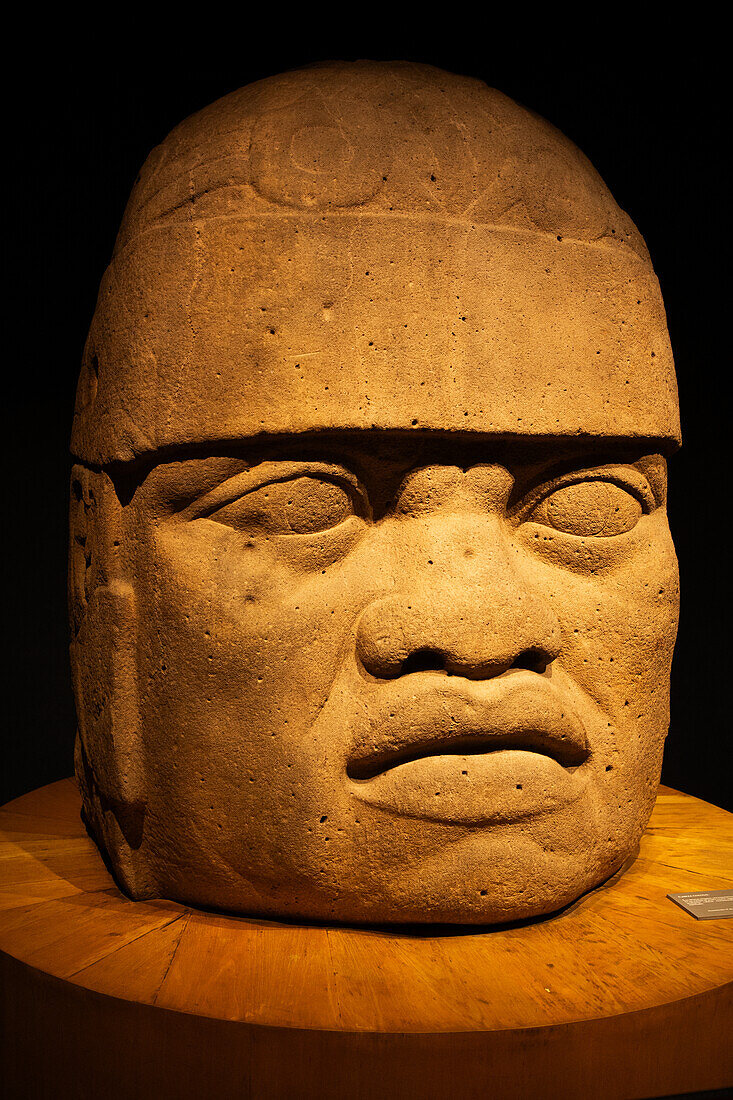 Olmeken-Kolossalkopf, 1200-600 v. Chr., aus San Lorenzo, Veracruz, Nationalmuseum für Anthropologie, Mexiko-Stadt, Mexiko, Nordamerika