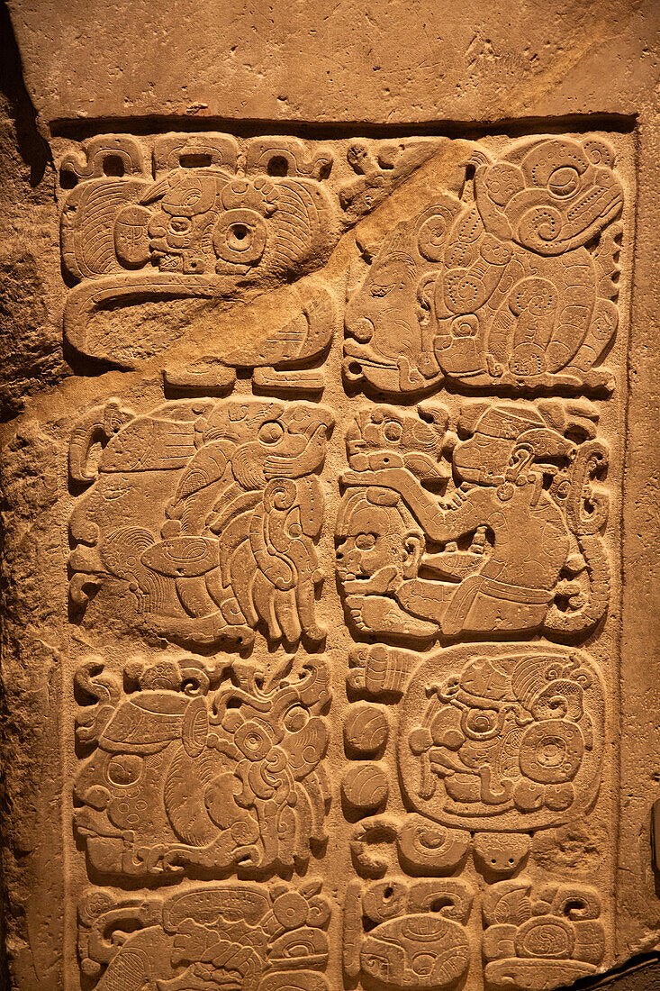 Lintel 48 dating from 600-800 AD, from Yaxchilan, Chiapas, National Museum of Anthropology, Mexico City, Mexico, North America