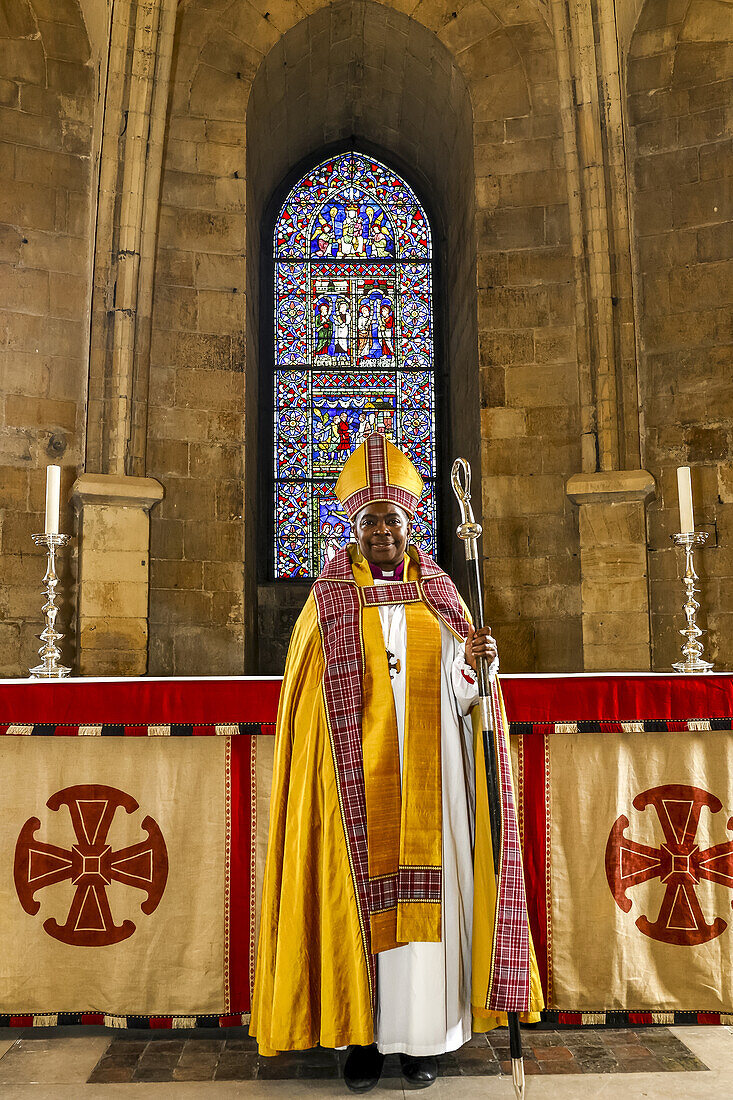 Rose Hudson-Wilkin, Bishop of Dover, standing in the Jesus Chapel in Canterbury Cathedral, Kent, England, United Kingdom, Europe