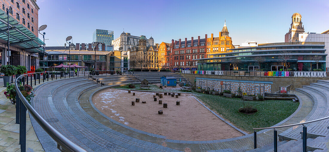 Blick auf den Great Northern Square, Manchester, Lancashire, England, Vereinigtes Königreich, Europa