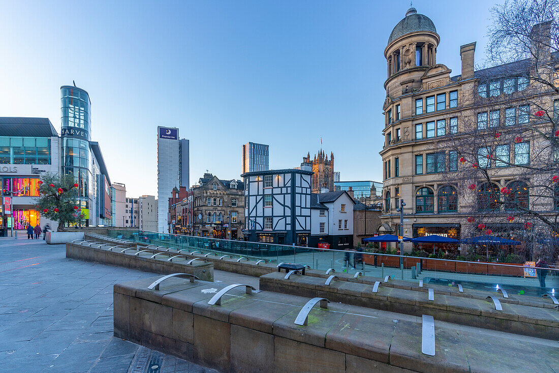 View of Exchange Square, Manchester, Lancashire, England, United Kingdom, Europe