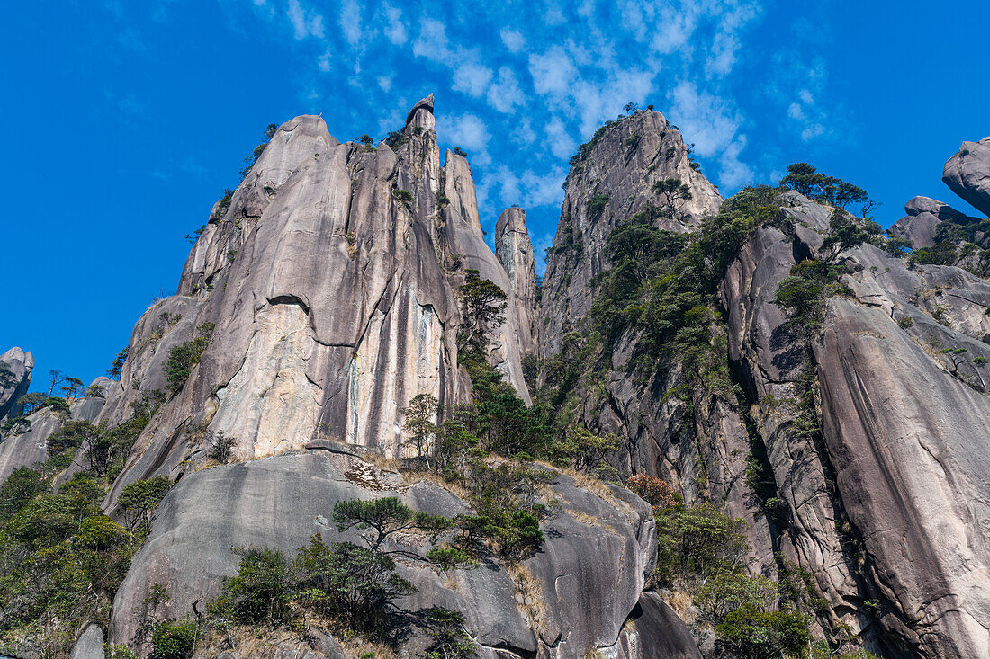 Granit, Taoistischer Berg Sanqing, UNESCO-Welterbestätte, Jiangxi, China, Asien