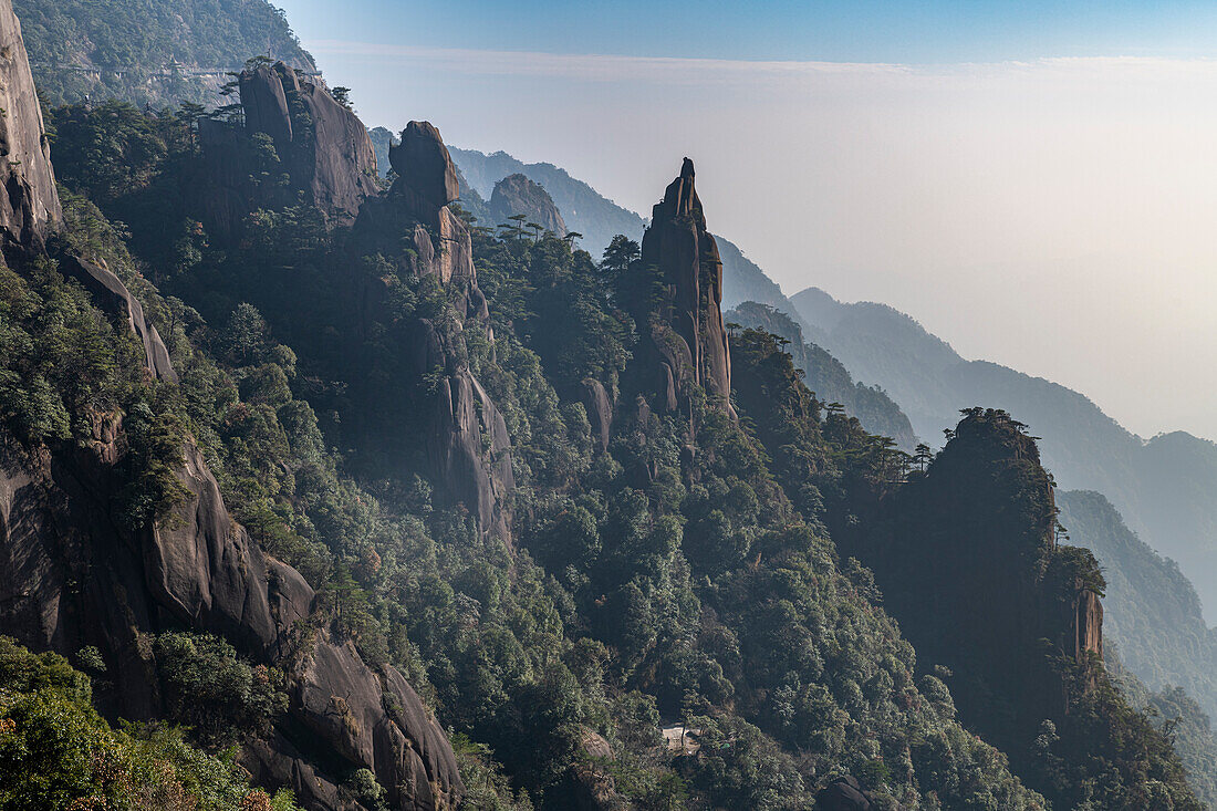 Granit, Taoistischer Berg Sanqing, UNESCO-Welterbestätte, Jiangxi, China, Asien