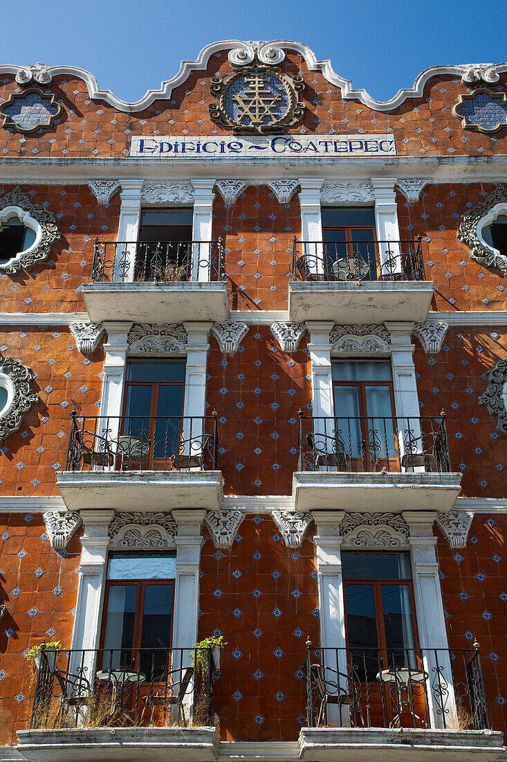 Talavera-Kacheln, Coatepec-Gebäude, 18. Jahrhundert, Historisches Zentrum, UNESCO-Weltkulturerbe, Puebla, Bundesstaat Puebla, Mexiko, Nordamerika