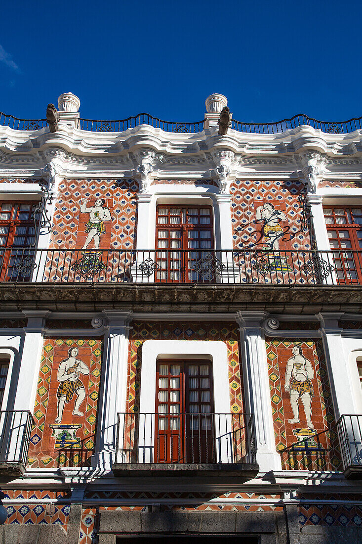 Außenansicht, Talavera-Kacheln, BUAP Universitätsmuseum, Historisches Zentrum, UNESCO-Weltkulturerbe, Puebla, Bundesstaat Puebla, Mexiko, Nordamerika