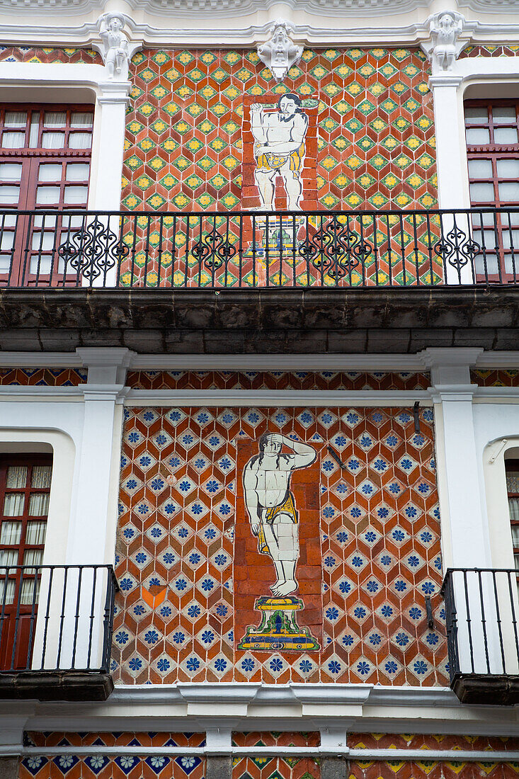 Exterior, Talavera Tile Work, BUAP University Museum, Historic Center, UNESCO World Heritage Site, Puebla, Puebla State, Mexico, North America