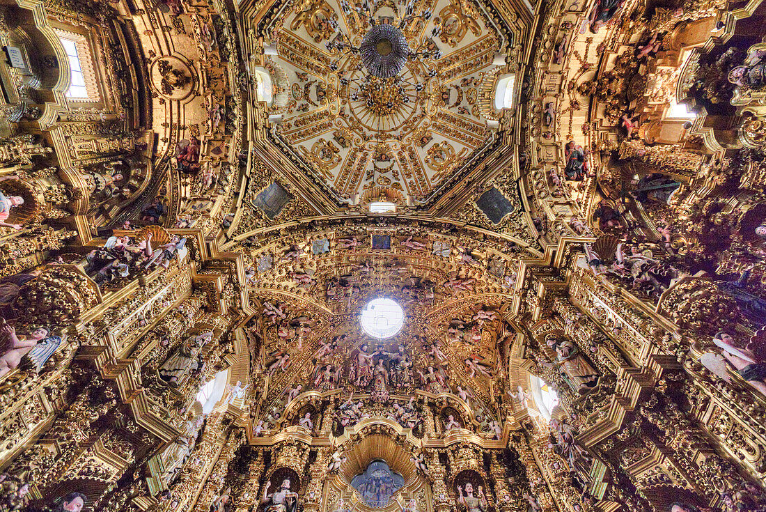 Ceiling, Apse, Interior, Basilica of Our Lady of Ocotlan, Tlaxcala City, Tlaxcal State, Mexico, North America