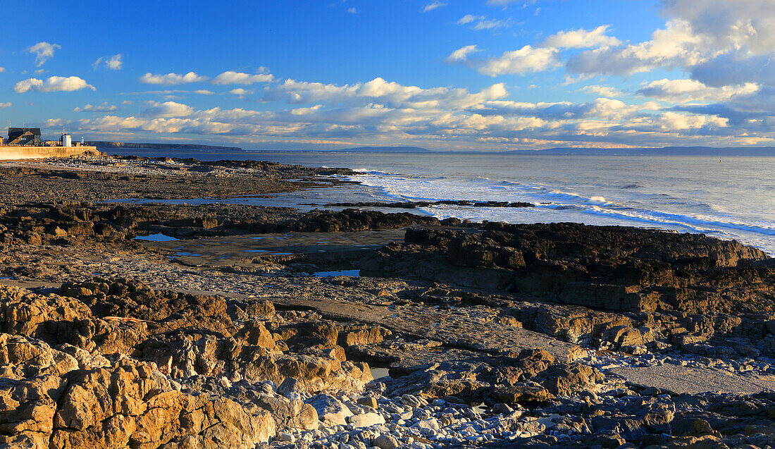 Porthcawl, Spätwinternachmittag, Mid Glamorgan, Südwales, Vereinigtes Königreich, Europa