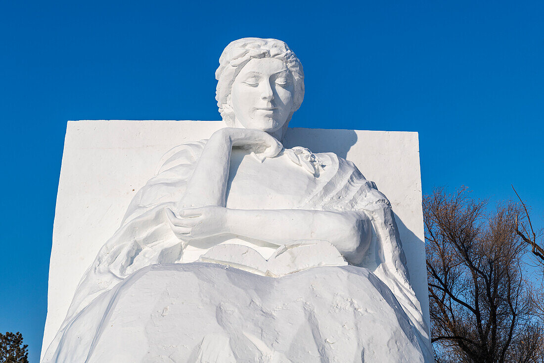 Giant snow sculpture at the Snow Sculpture Festival, Harbin, Heilongjiang, China, Asia