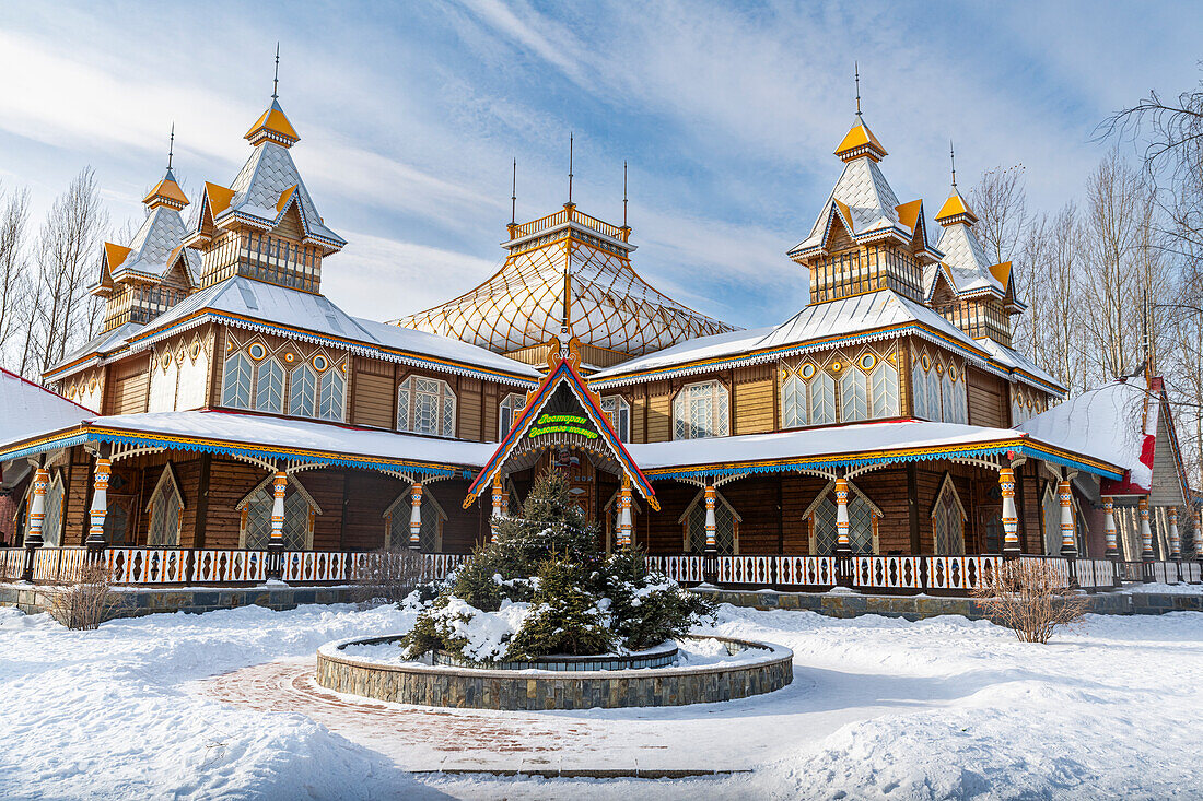 Altes russisches Herrenhaus, Wolga-Gutshof, Harbin, Heilongjiang, China, Asien