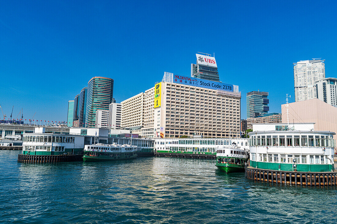 Star Ferry terminal in Victoria harbour, Hong Kong, China, Asia