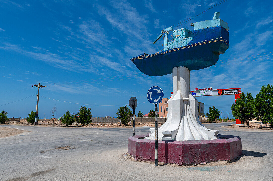 Ship monument, Berebera, Somaliland, Somalia, Africa