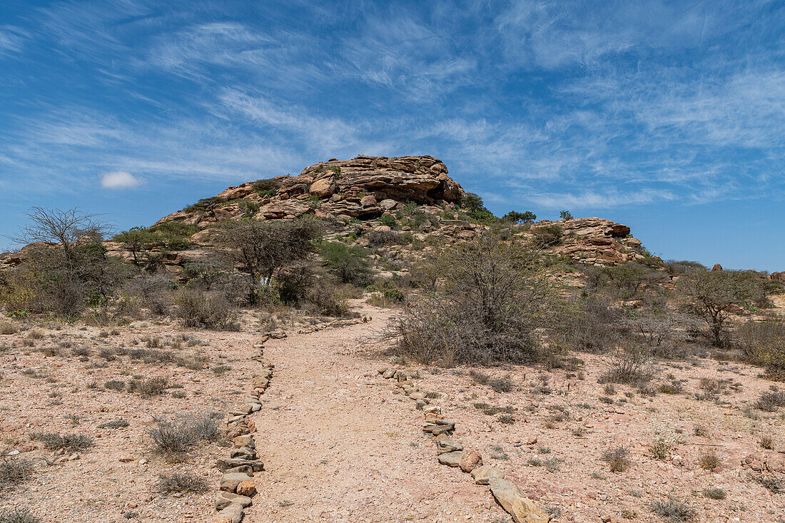 Felszeichnungen von Laas Geel, in der Nähe von Hargeisa, Somaliland, Somalia, Afrika