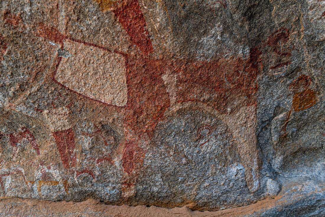 Rock art paintings of Laas Geel, near Hargeisa, Somaliland, Somalia, Africa