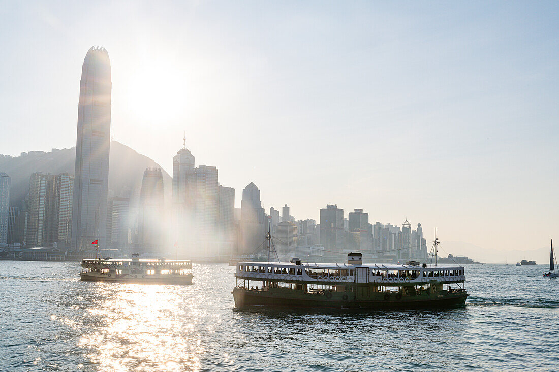 Star Ferry terminal in Victoria harbour, Hong Kong, China, Asia