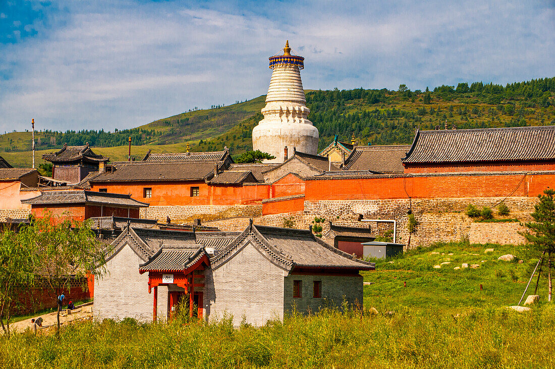 The monastery complex of Wudai Shan (Mount Wutai), UNESCO World Heritage Site, Shanxi, China, Asia