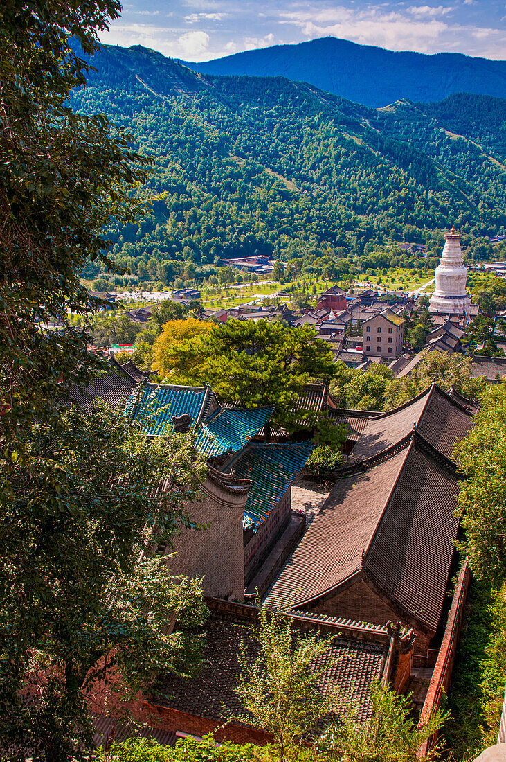 The monastery complex of Wudai Shan (Mount Wutai), UNESCO World Heritage Site, Shanxi, China, Asia