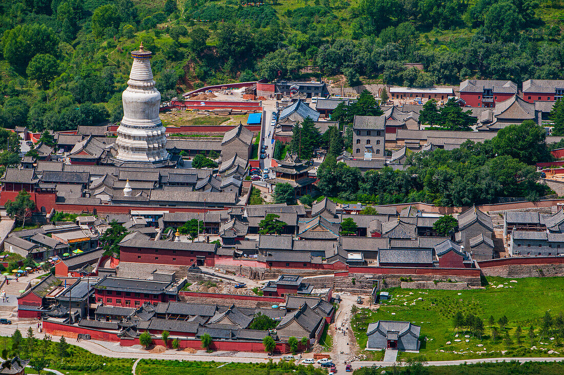 The monastery complex of Wudai Shan (Mount Wutai), UNESCO World Heritage Site, Shanxi, China, Asia